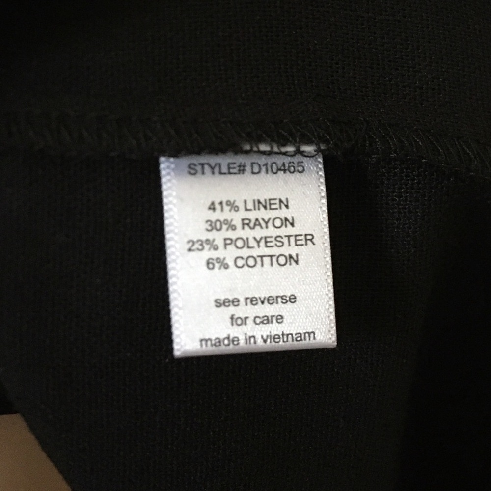 Spaghetti Strap Linen Black Midi Dress - Picture 12 of 12